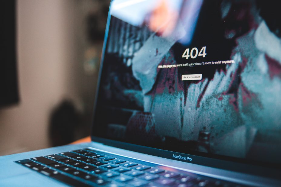 404 page of a computer
