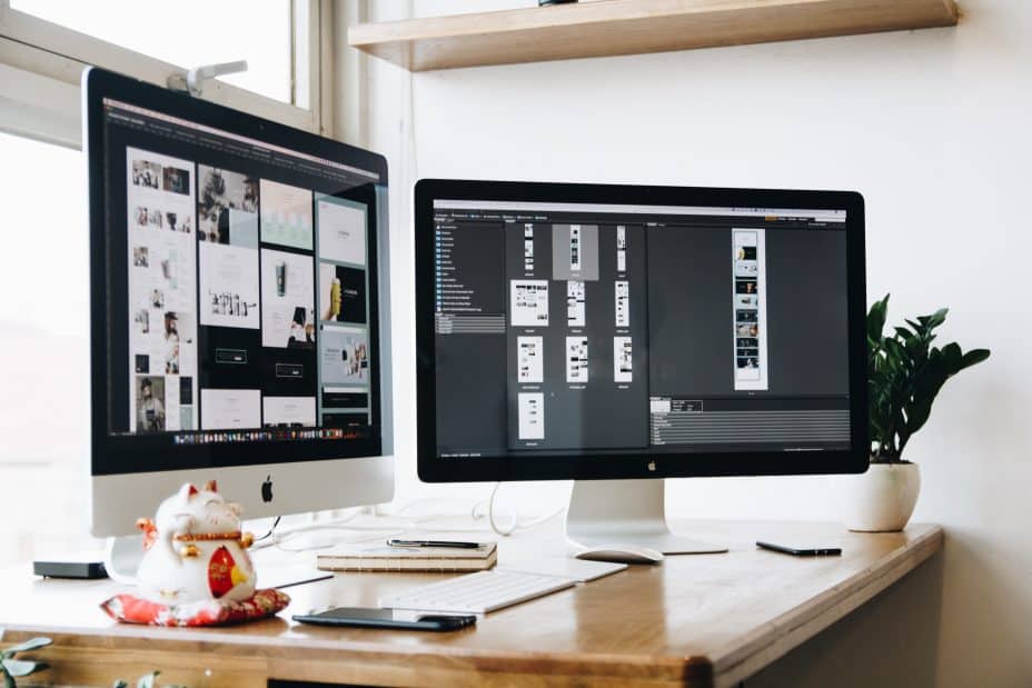 improve site speed by optimizing images
image contents: 2 monitor screens with photo editing software loaded